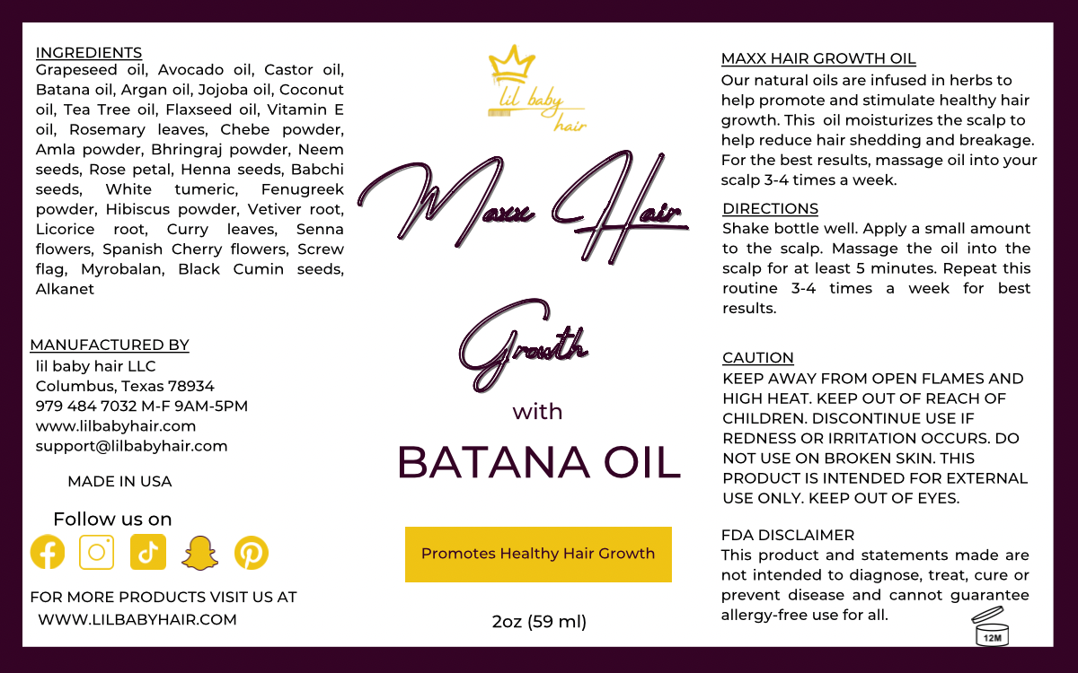 Maxx Hair Growth with BATANA Oil (2oz)