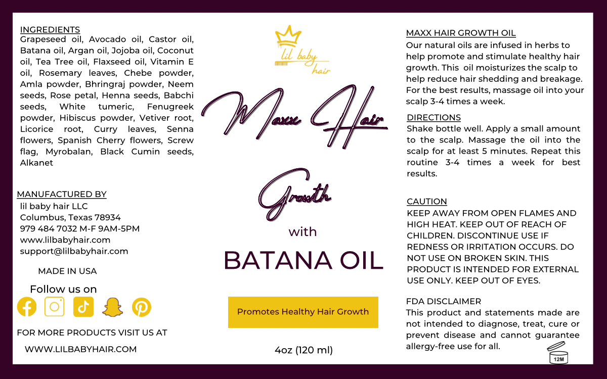 Maxx Hair Growth with BATANA Oil (4oz)